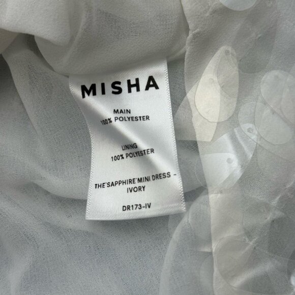 🆕 MISHA COLLECTION 🧿 NWOT The Sapphire Sequins Mini Dress, Ivory Sz M US 6 - Picture 16 of 16